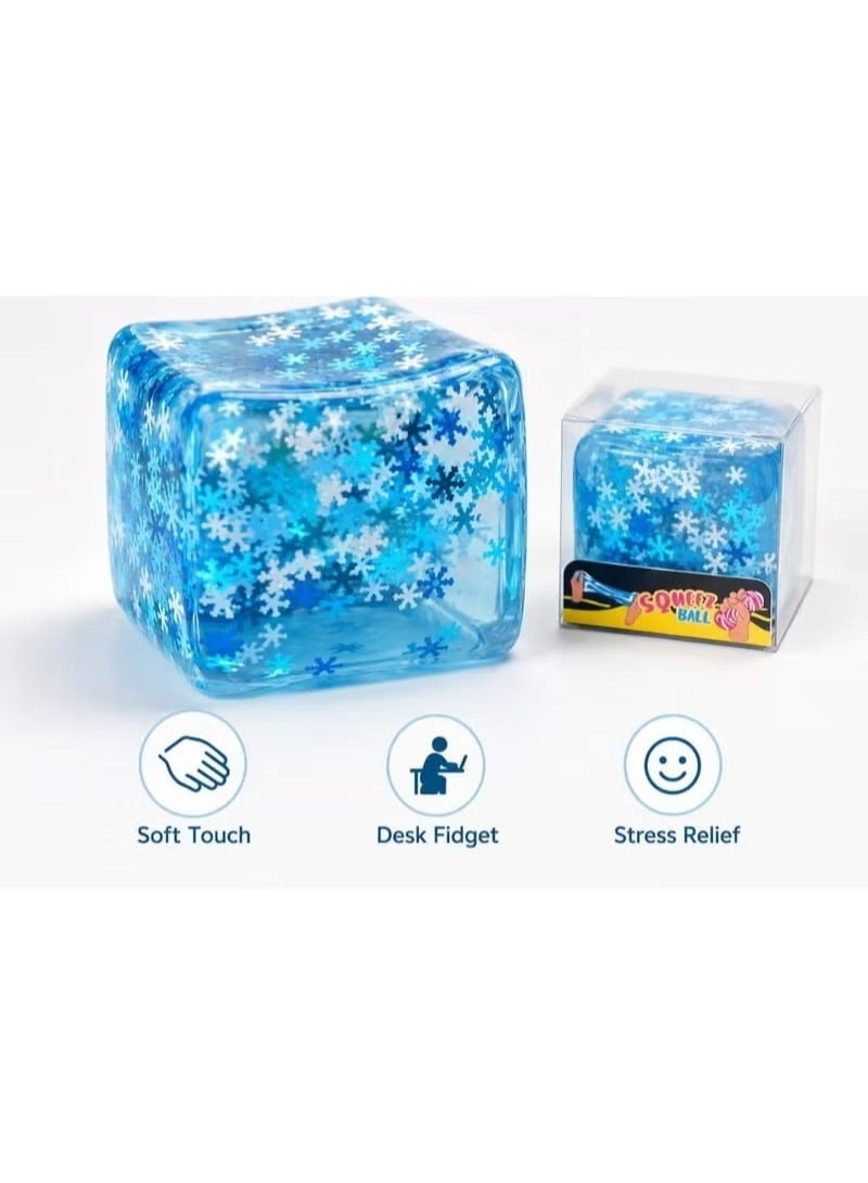 Squishy Cube Fidget Toys for Stress Relief (Adults, Teens, and Children with Autism) – Squeezable Foam Cubes, Holiday Basket Gifts - Image 1