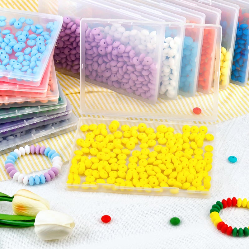 FIVEIZERO 180Pcs Fiveizero Silicone Lentil Beads 12Mm Silicone Abacus Focal Beads Bulk Colorful Diy Loose Beads For Bracelet Necklace Crafts Pen Making(White) - Image 5
