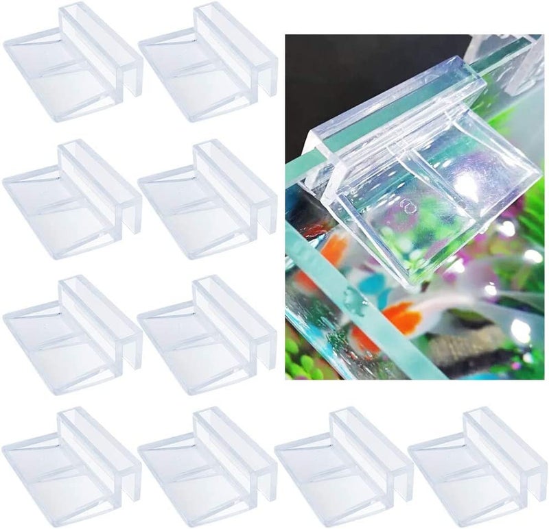 VAYINATO® 6 Pcs Acrylic Aquarium Fish Tank Glass Clossing Top Lid Cover Support Clip Clamp for Rimless Aquarium and Top Open Glass Support Suitable for Tank Thickness (10MM) by Petzlifeworld - Image 1