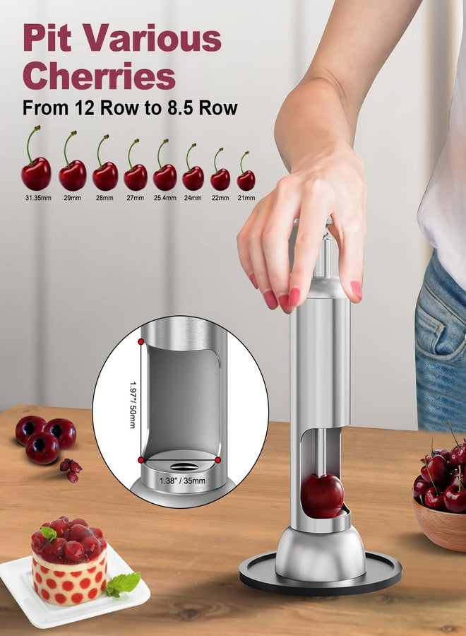 Zattic Cherry Pitter, 304 Stainless Steel Cherry Pit Remover Tool, Heavy Duty Cherry Seed Remover, Easy to Use Cherry Corer, Time-Saving Cherry Core Remover (Press-Type) - Image 3