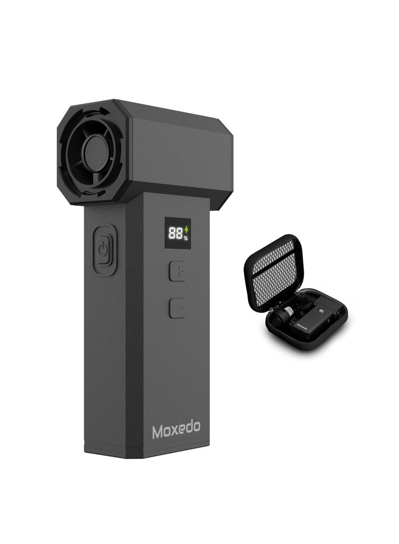 Moxedo 2 in 1 Cordless Mini Jet Blower & Vacuum Portable Handheld Powerful Fan Air Duster 13,000 RPM Blower Fan 4000 mAh Battery Digital Display for Home, Car, PC Cleaning - Image 1