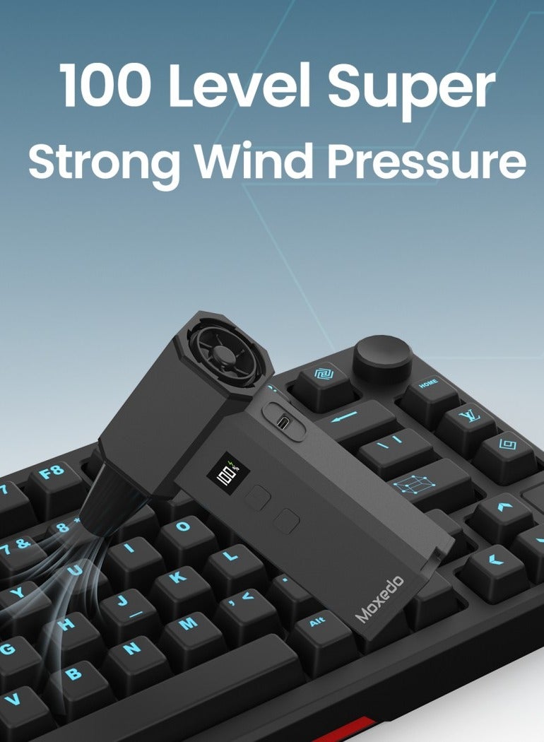 Moxedo 2 in 1 Cordless Mini Jet Blower & Vacuum Portable Handheld Powerful Fan Air Duster 13,000 RPM Blower Fan 4000 mAh Battery Digital Display for Home, Car, PC Cleaning - Image 2