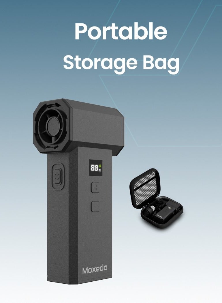 Moxedo 2 in 1 Cordless Mini Jet Blower & Vacuum Portable Handheld Powerful Fan Air Duster 13,000 RPM Blower Fan 4000 mAh Battery Digital Display for Home, Car, PC Cleaning - Image 5