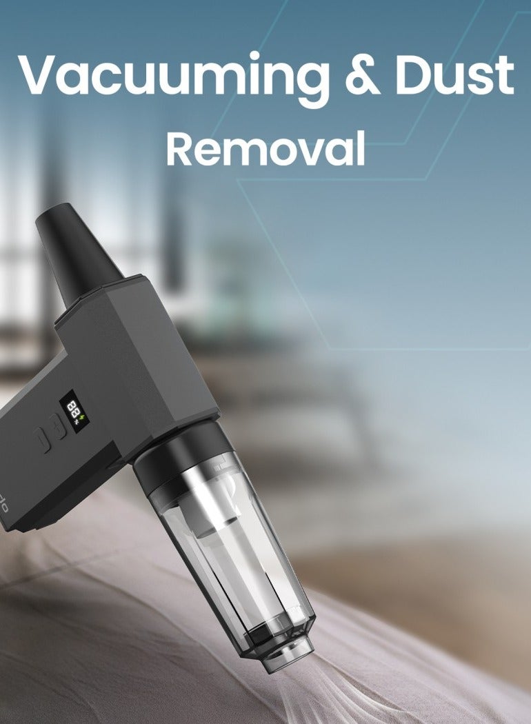 Moxedo 2 in 1 Cordless Mini Jet Blower & Vacuum Portable Handheld Powerful Fan Air Duster 13,000 RPM Blower Fan 4000 mAh Battery Digital Display for Home, Car, PC Cleaning - Image 4