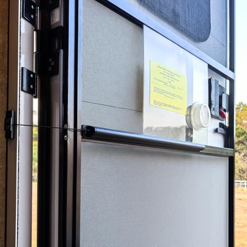 Safoner RV Screen Door Closer with Adjustable Tension Aluminum Automatic Closing Device with Accessories Works with Most Camper Latches  Travel Trailer Handles