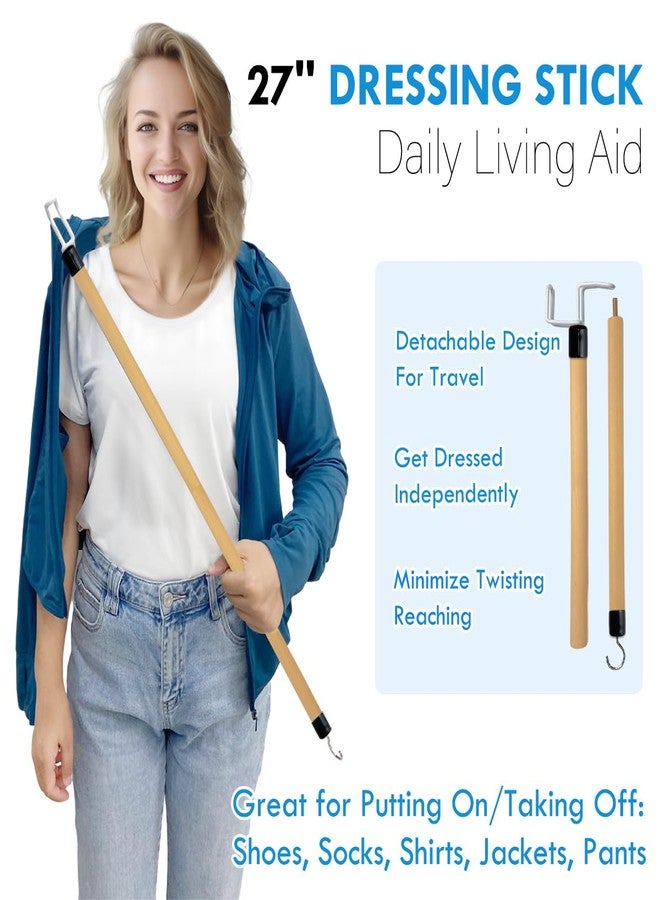 Nourislif 7PC Hip Kit For Seniors Total Hip Replacement Prime, Hip Replacement Kit After Surgery, Hip Replacement Recovery Kit With Grabber,Sock Aid,Leg Lifter,Dressing Stick,Shoehorn,Back Scratcher,Bath Loofah - Image 2