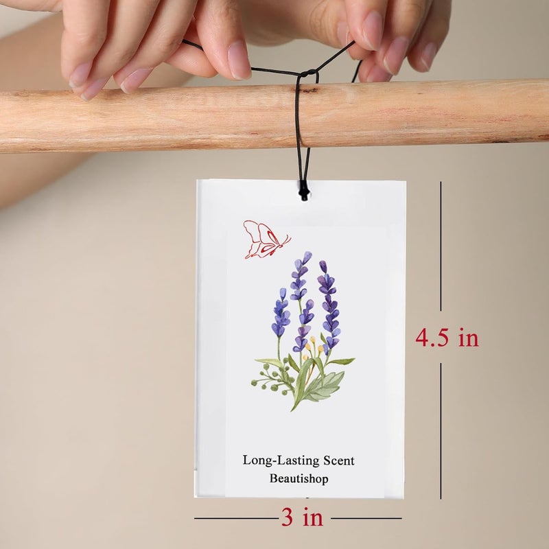 ملطف جو عطر زهور طبيعي كيس عطر منزلي للمنزل والسيارات والمكتب، تأثير قوي يدوم لمدة 90 يومًا، 15 جرام لكل عبوة (رائحة لافندر، 12 عبوة) - Image 2