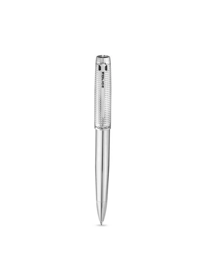 بوليس Batang Twist Ballpoint Pen, All-Stainless Steel, Blue Ink