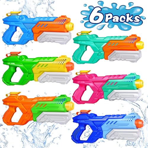 Quanquer 600cc Water Guns for Kids Adults 6 Pack Super Squirt Blasters Soaker with Long Range High Capacity Pump Action Summer Swimming Beach Outdoor Water Fighting Play Pool Toys for Boys Girls - Image 1
