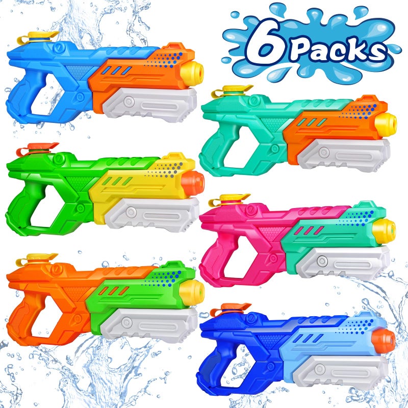 Quanquer 600cc Water Guns for Kids Adults 6 Pack Super Squirt Blasters Soaker with Long Range High Capacity Pump Action Summer Swimming Beach Outdoor Water Fighting Play Pool Toys for Boys Girls - Image 3