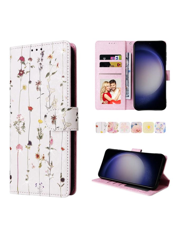 S-TOP Case For Samsung Galaxy S25+ 5G Bronzing Painting RFID Leather Phone Case