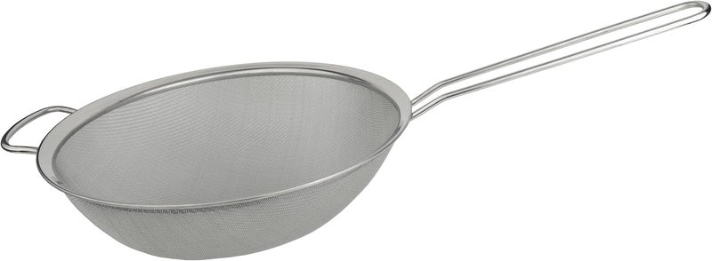 GRUNWERG ST-3010 Fine Mesh Strainer with Polished Rim And Handle, Silver, 10-Inch, 25cm Diameter - Image 1
