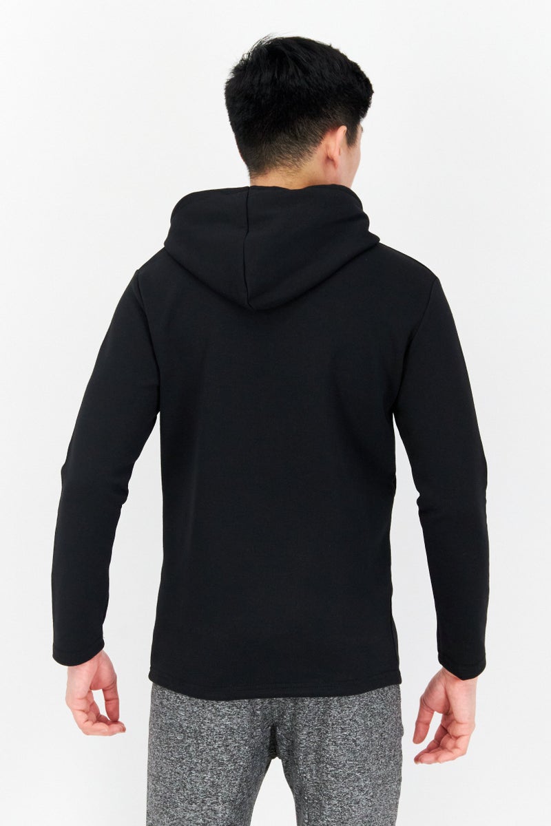 TapouT Men Sportswear Fit Outdoor Hooded Sweatshirt, Black - Image 2