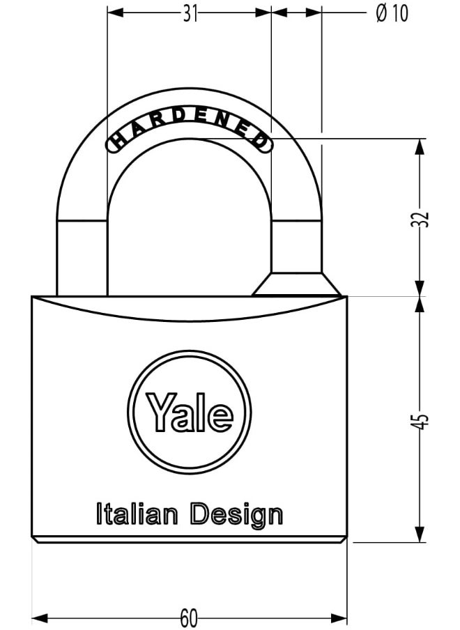 Yale 15-0110-6032-00-0201 110 Series Brass Padlock 60Mm Brass  - Image 2