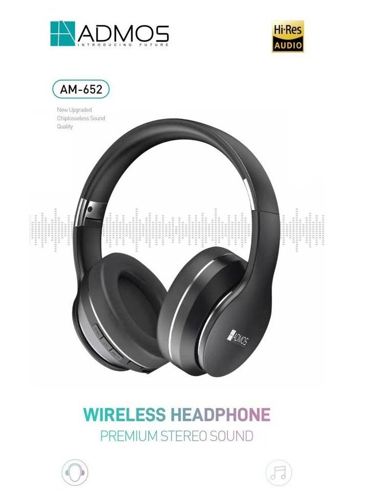 Admos - AM-652 Wireless On-Ear Headphones Premium Stereo Sound - Image 1