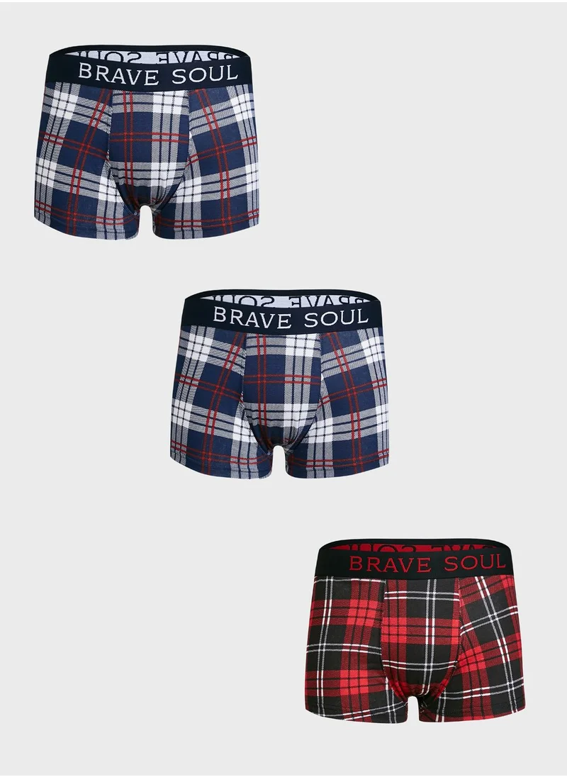 BRAVE SOUL Checked Boxers