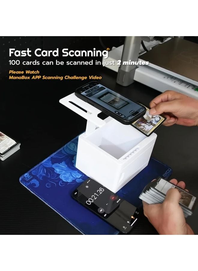 White TCG Card Scanner Phone Holder For ManaBox App Fast Scans - Image 2