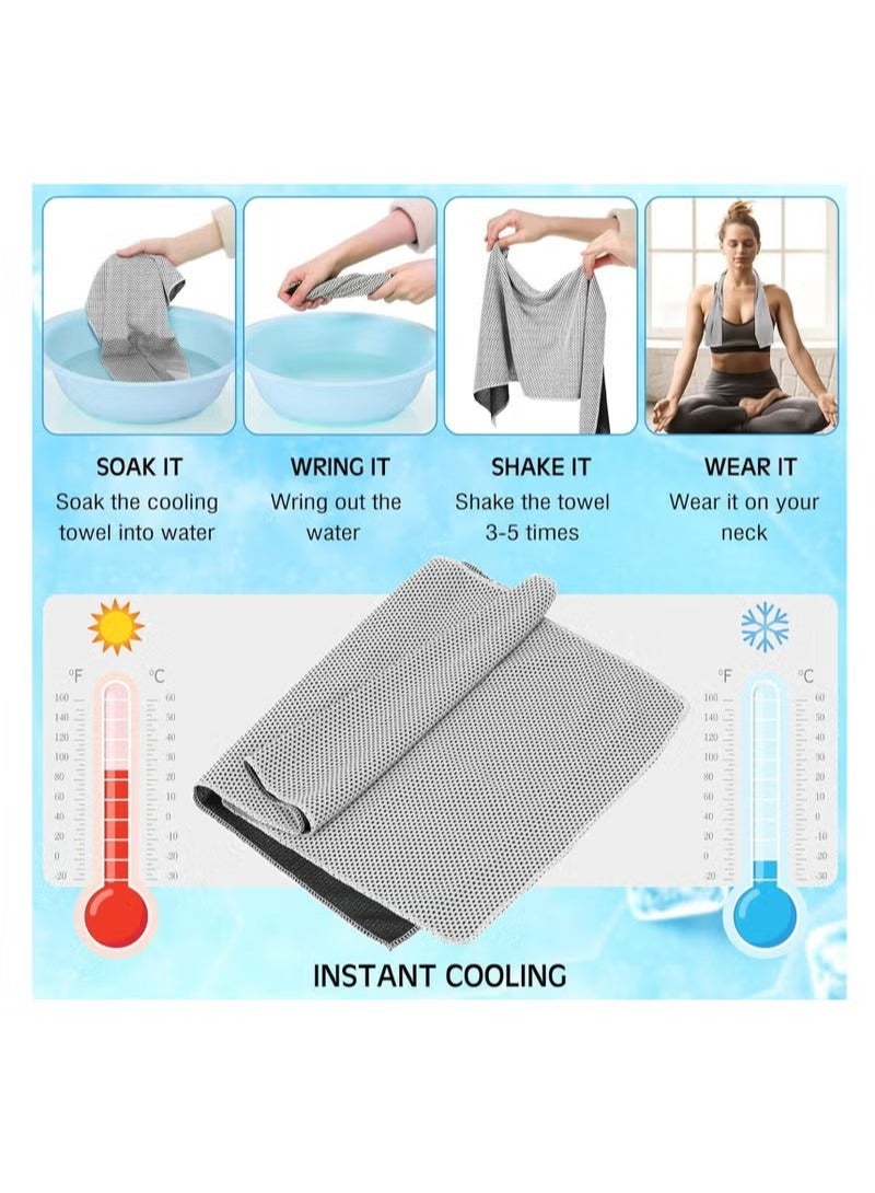 90cm x 30cm Cooling Gym Towel for Neck and Face, Cooling Towel Breathable and Sweat Chilly Towel with Silicone Portable Storage Box - Image 3