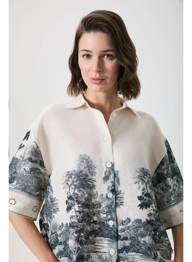 Penye Mood  Cotton-linen shirt and shorts set for Women | Best Price UAE