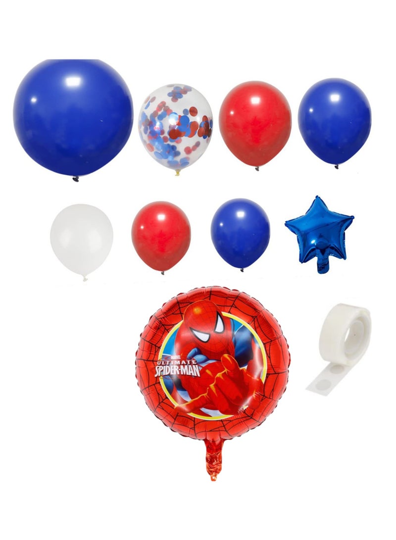 general Boys Birthday Decoration Balloon Garland Arch Kit with Background Poster Birthday Cake Decoration White Blue Purple Colorful Foil Party Balloons - Image 3