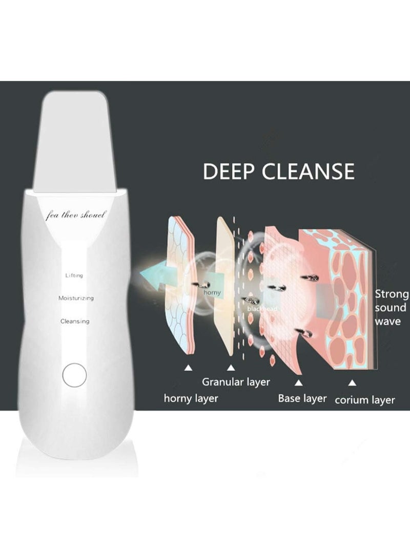 جهاز تقشير البشرة بالموجات فوق الصوتية للوجه – منظف مسام عميق، مكشطة للوجه، مضاد للتجاعيد وعلامات التقدم بالعمر، تصميم آمن بدون شفرات، يزيل الرؤوس السوداء، يقلل الخطوط الدقيقة، ينعم ويطرّي البشرة، جهاز علاج يومي للوجه، عناية منزلية بجودة السبا - Image 5