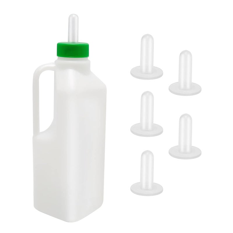 DUZFOREI 850ML Animal Feeding Bottle with 5 Nipples Lamb Nursing Bottle Feeding Goat Milk Bottle Calf Milk Feeder Bottle for Sheep Lambs Piglets - Image 1
