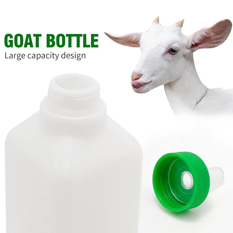 DUZFOREI 850ML Animal Feeding Bottle with 5 Nipples Lamb Nursing Bottle Feeding Goat Milk Bottle Calf Milk Feeder Bottle for Sheep Lambs Piglets - Image 4