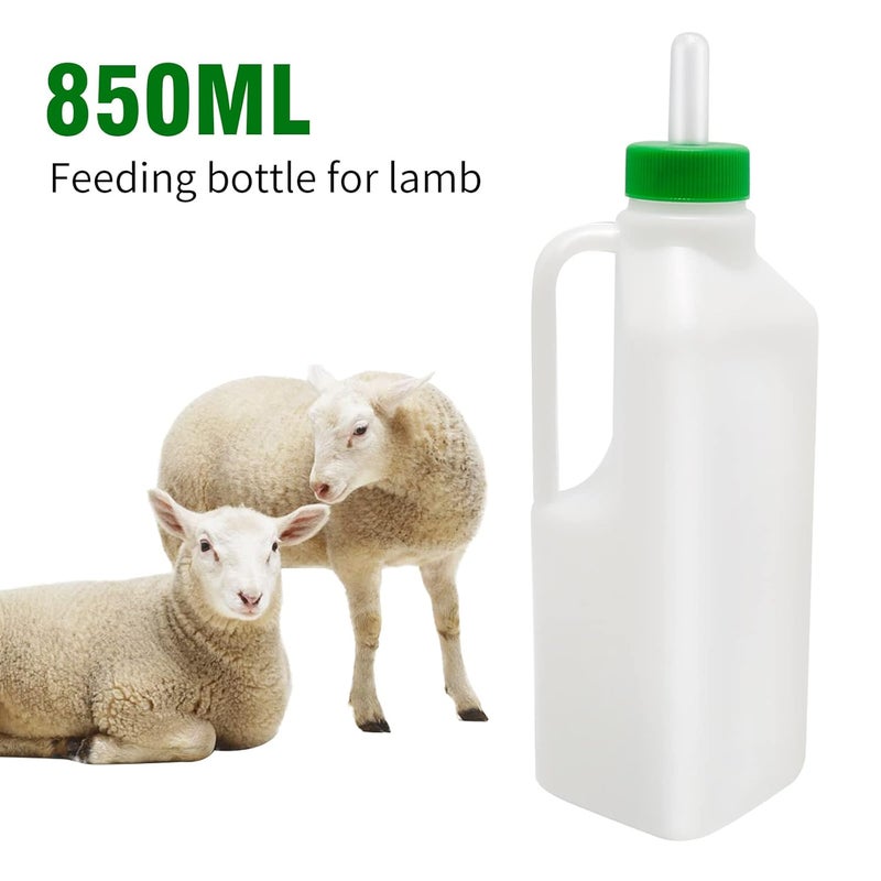 DUZFOREI 850ML Animal Feeding Bottle with 5 Nipples Lamb Nursing Bottle Feeding Goat Milk Bottle Calf Milk Feeder Bottle for Sheep Lambs Piglets - Image 2