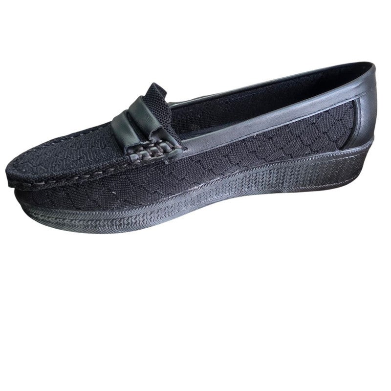 Karisma Wedge Crochet Fabric Closed Shoe With A Double Belted Design - Image 2