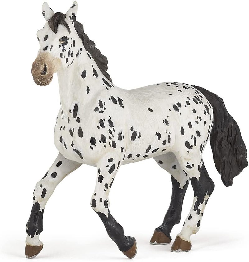 Papo  Black Appaloosa Horse  Realistic Horse and Pony Figurine  3 Years Old  Educational Toy with Animals  Hand Painted  Durable  Childrens Toy  13 x 4 x 9 cm  Realistic Horse Figurine - Image 1