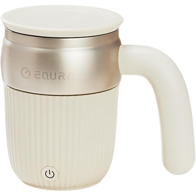 EQURA Automatic Self Stirring Coffee Mug, Rechargeable Megnetic Auto Mixer Cup 15oz, for Coffee/Milk/Tea/Cocoa, for Home/Travel/Office, Gifts for Birthday/Christmas (White) - Image 1