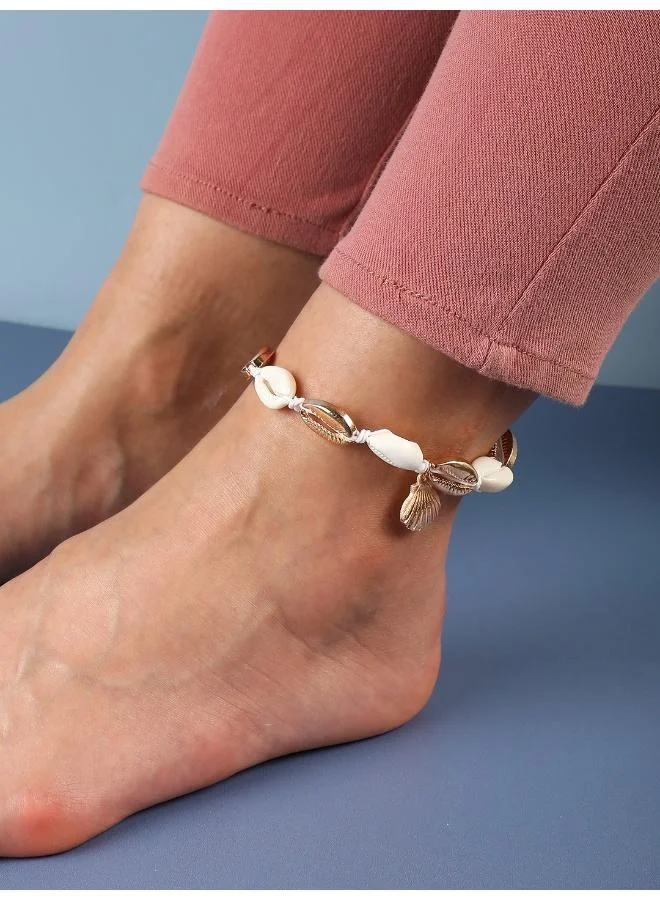 SOHI Shell Anklet And Artificial Bracelet Jewellery