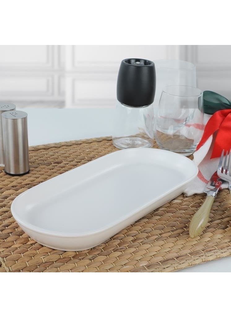 keramika Noyan 26 cm. Kayak Plate Matte White 