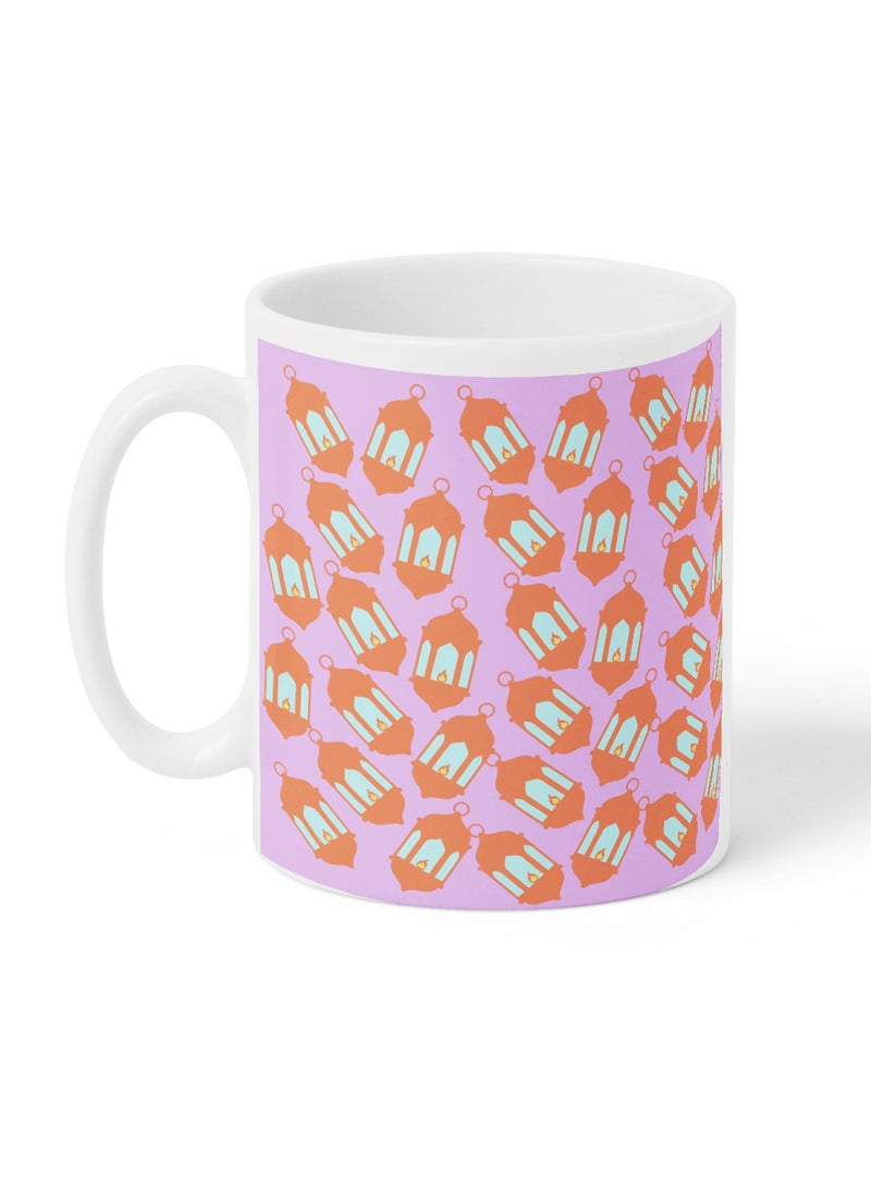 لوحة كوب ١١ أونصة من السيراميك بتصميم نمط فوانيس رمضان - Image 4