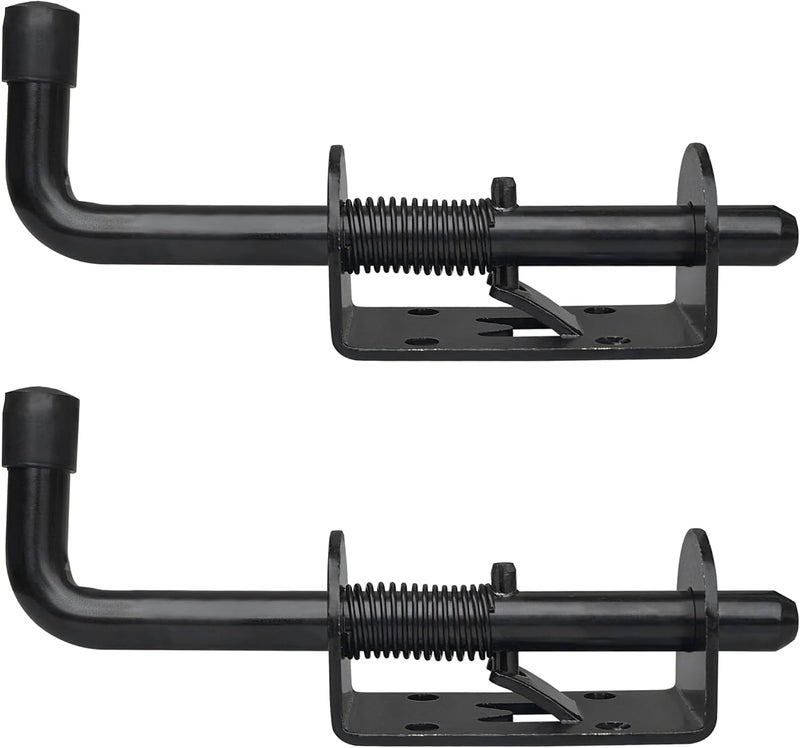 E-TING 2 Packs 5 Inch Spring Loaded Latch Pin with 8 Screws, Heavy Duty Sliding Door Lock Barrel Bolt Latch for Doors/Cabinets/Chests (Carbon Steel) - Image 4