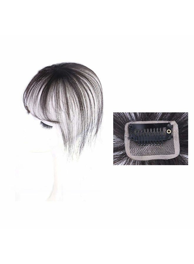 Remeehi خصل شعر بشري مع قطعة علوية قابلة للتثبيت، توبير وامتداد غرة مصنوعة يدويًا باللون الأسود الطبيعي - Image 4