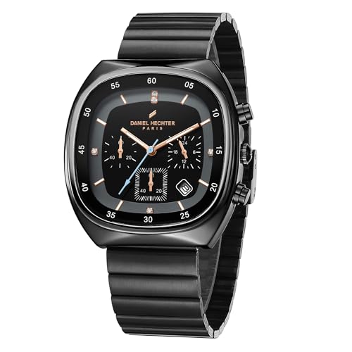 Daniel Hechter Paris Bercy Collection Modern Chronograph Watch for Men with Square Dial and Stainless Steel Strap - Image 1