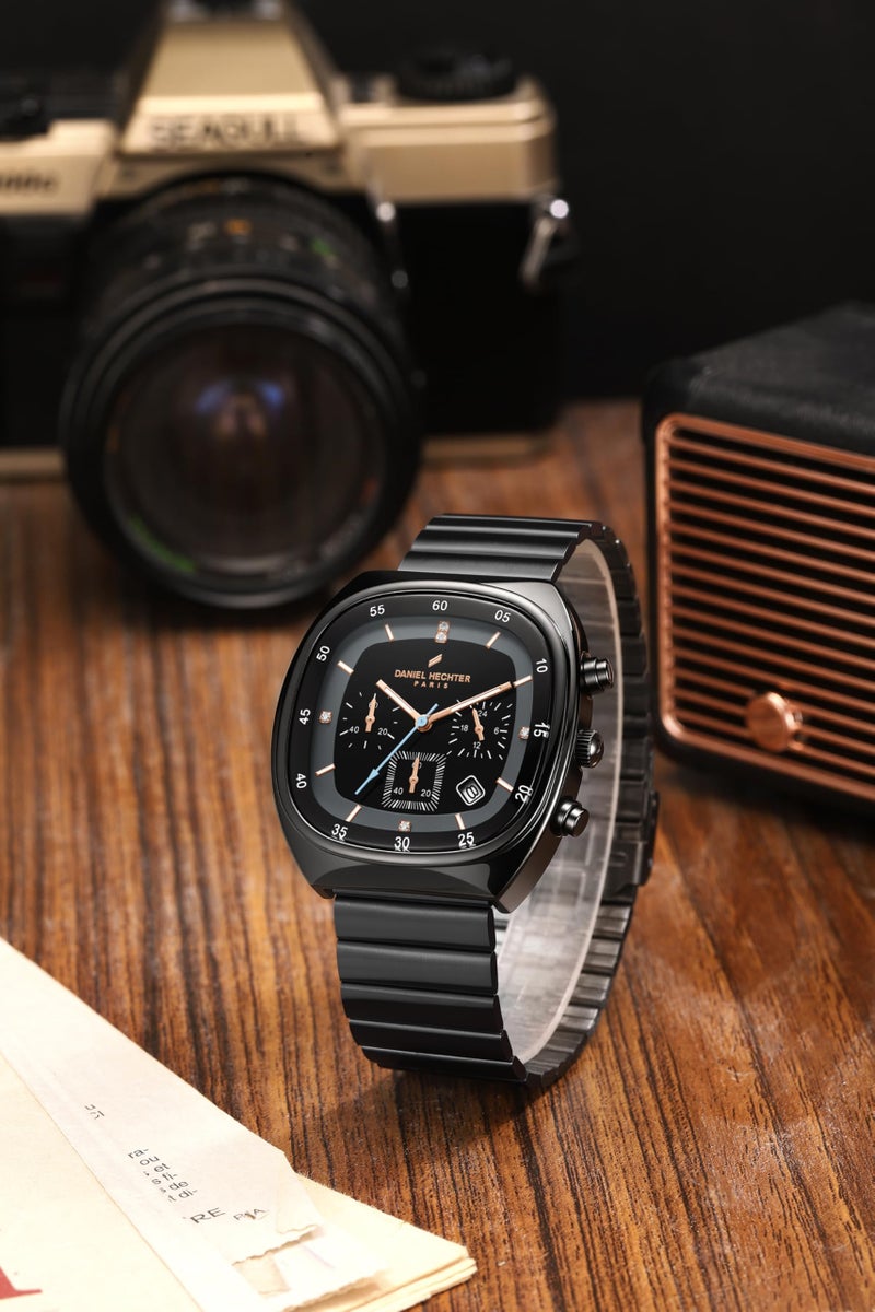 Daniel Hechter Paris Bercy Collection Modern Chronograph Watch for Men with Square Dial and Stainless Steel Strap - Image 4