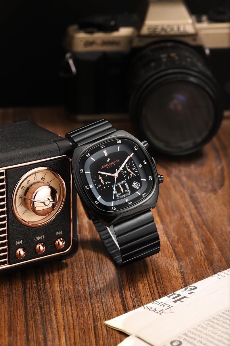 Daniel Hechter Paris Bercy Collection Modern Chronograph Watch for Men with Square Dial and Stainless Steel Strap - Image 3