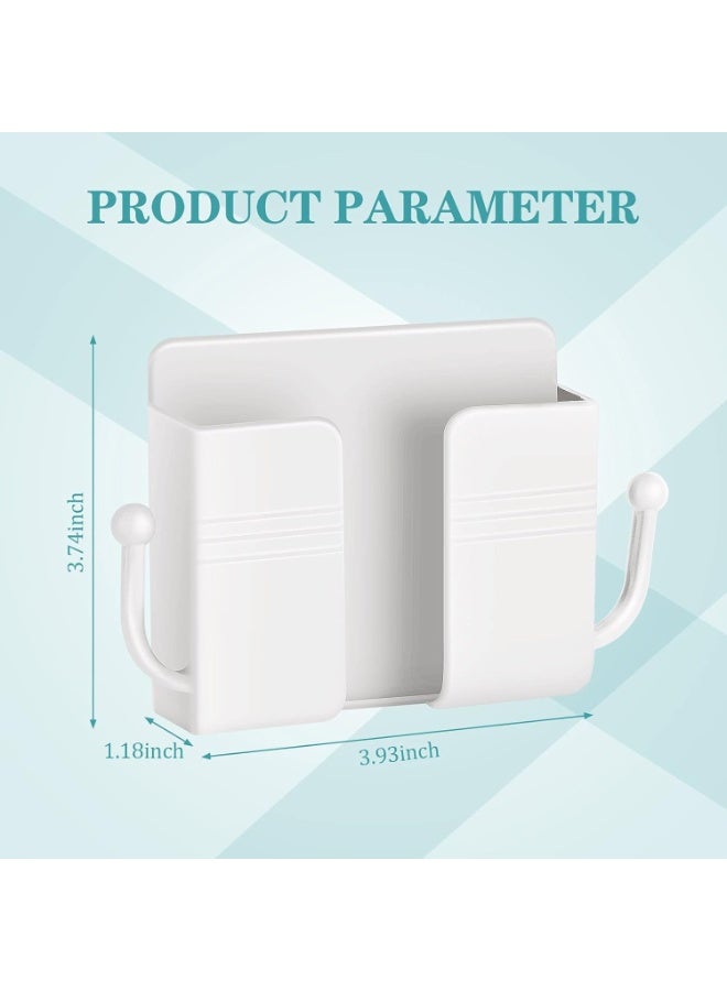 6 Pcs Wall Mount Phone Holder Self Adhesive for Wall Mounted Storage Case and Charging Phone Holder Bedroom Remote Control Stand Holder (White) - Image 2