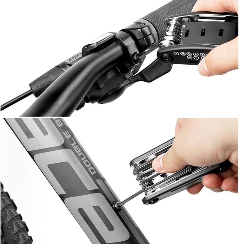 WOTOW Bike Repair Tool Kit, 16 in 1 Bicycle Multitool with Bike Tire Levers Hex Spoke Wrench, Multi Function Accessories Set for Road Mountain Bikes - Image 5