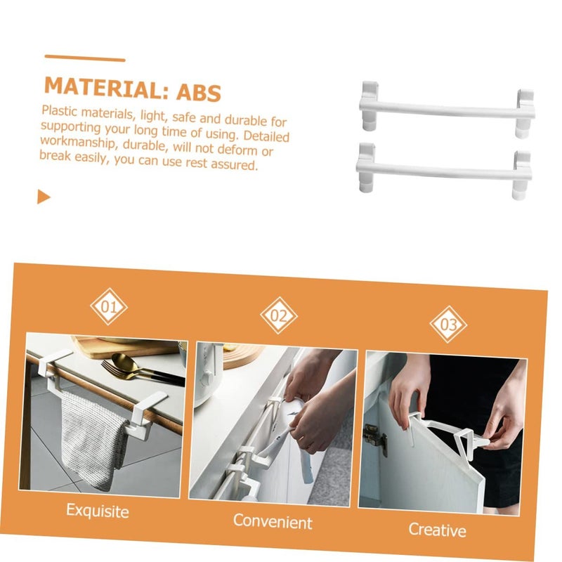 2 Pack Plastic Kitchen Towel Rack Wall Mounted Space Saving Organizer For Bathroom Dish Cloth Storage - Image 4
