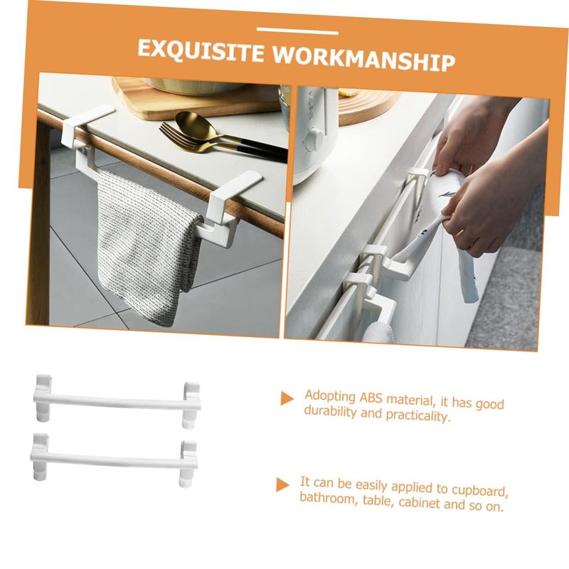 2 Pack Plastic Kitchen Towel Rack Wall Mounted Space Saving Organizer For Bathroom Dish Cloth Storage - Image 3