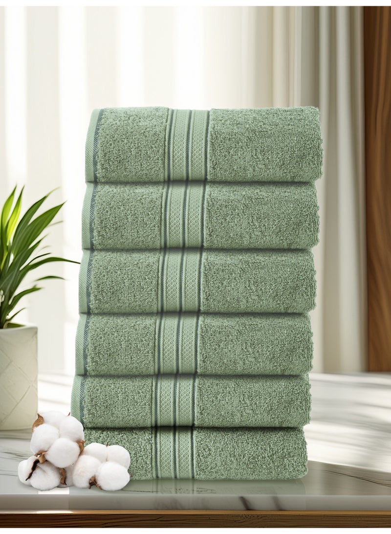 Donetella 6-Pcs Hand Towel Set (40x70 cm) – 100% Combed Cotton 600 GSM | Quick Dry, Ultra-Absorbent, Thick & Plush | Ideal for Spa, Gym, Hotel & Everyday Luxury - Image 1
