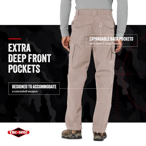 Tru-Spec 24-7 Original Tactical Pants for Men - Durable, Water-Resistant Cargo Work Pants with Concealed Carry and Knee Pad Openings, Coyote - 36W x 32L - Image 5