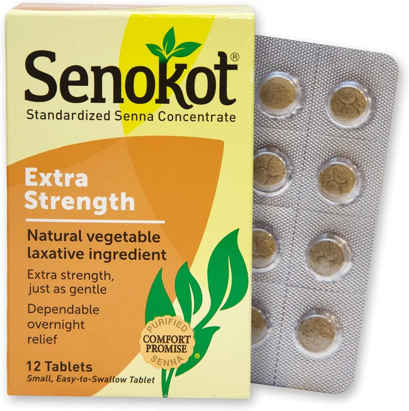 Senokot Extra Strength Natural Vegetable Laxative Ingredient Tablets Senna Concentrate Doublestrength for Gentle Overnight Relief From Occasional Constipation 12 ct - Image 2