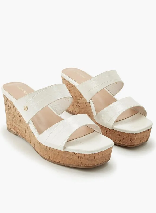 Surestep Women Textured Wedge Heel Sandals