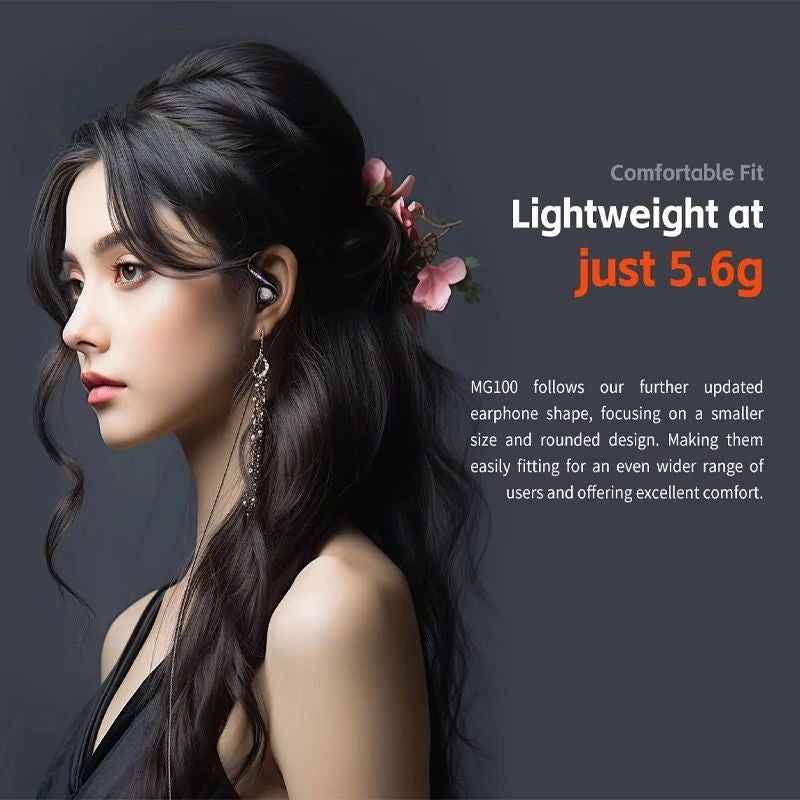 Shanling Mg100 10mm Dynamic Driver HiFi In-Ear Earphones, Gaming Headset, 3.5 + 4.4mm, Hi-Res Wired Earbuds, Green - Image 5