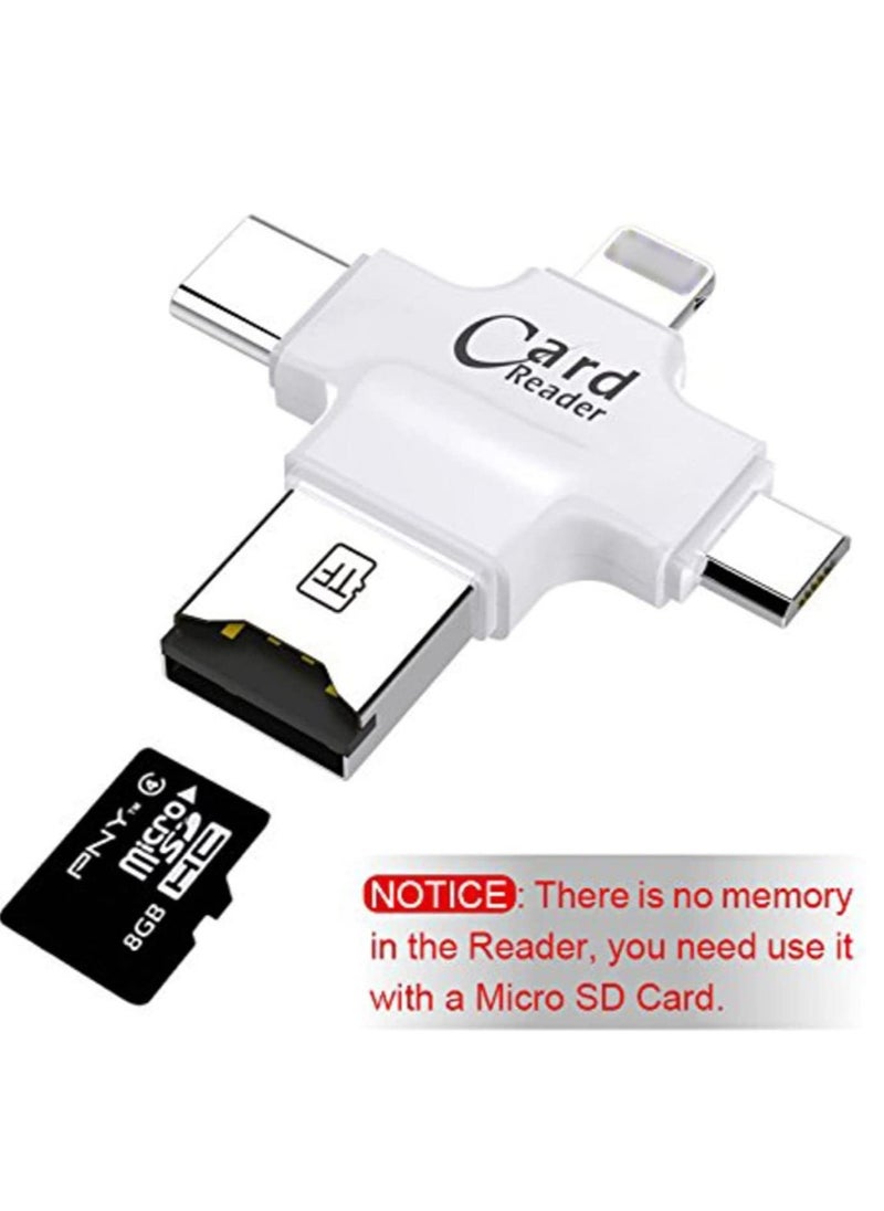 ELTRAZONE 4in1 Stylish Micro USB Type C OTG TF Card Reader for IOS iPhone Android Samsung - Image 1