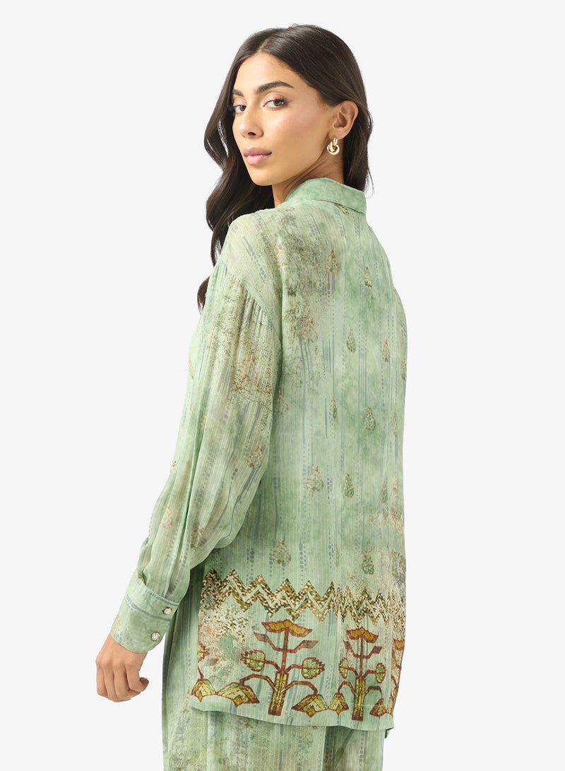 BCBG Patterned Long Sleeves Shirt - Image 2